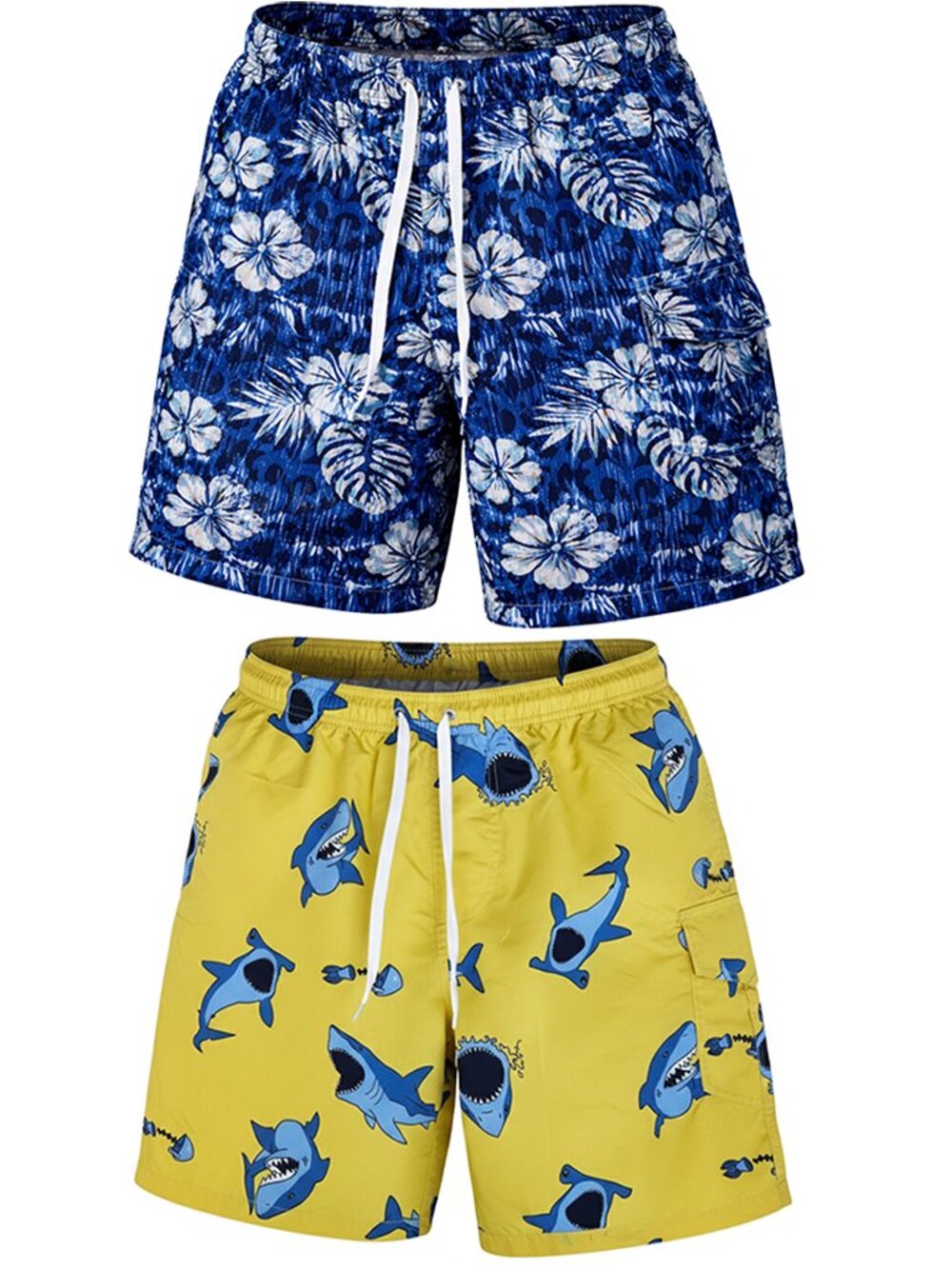 Men’s 2 Pack Cargo Swim Shorts Quick Dry Mesh Liner Beach Board Trunks, NEW